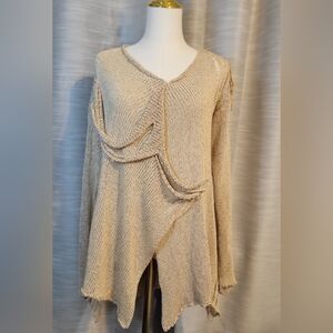 Distressed Sweater in Beige